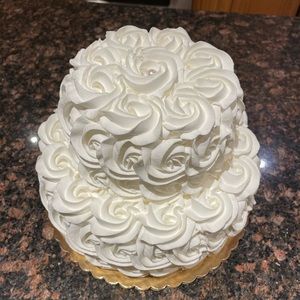 Fake White Floral Cake
